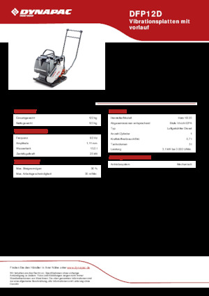 Piastre vibranti monodirezionali Dynapac DFP12D