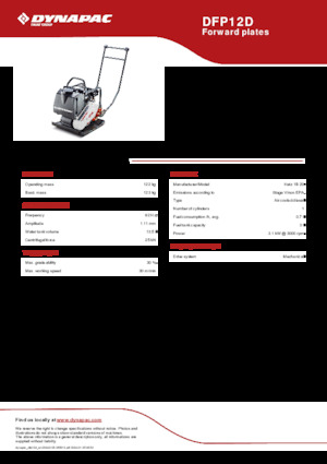 Piastre vibranti monodirezionali Dynapac DFP12D