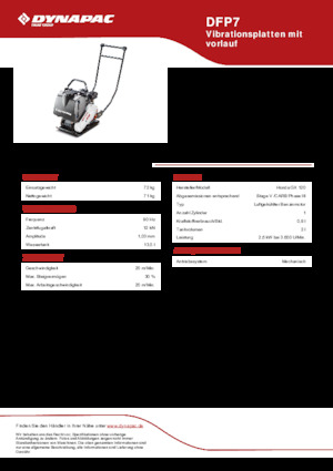 Piastre vibranti monodirezionali Dynapac DFP7