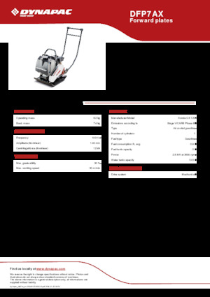 Piastre vibranti monodirezionali Dynapac DFP7AX