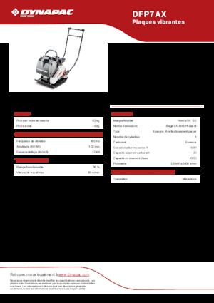Piastre vibranti monodirezionali Dynapac DFP7AX