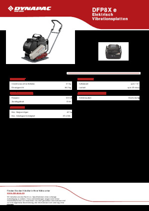 Piastre vibranti monodirezionali Dynapac DFP8X e