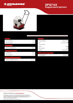 Piastre vibranti monodirezionali Dynapac DFQ7AX