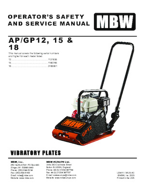 Piastre vibranti monodirezionali M-B-W GP 18