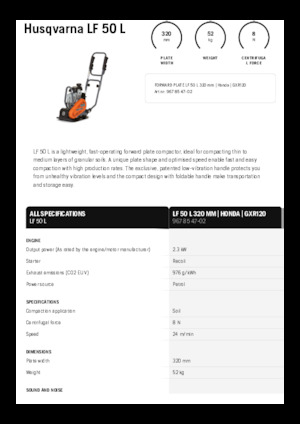 Piastre vibranti monodirezionali Husqvarna LF 50 L