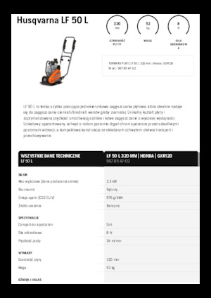 Piastre vibranti monodirezionali Husqvarna LF 50 L