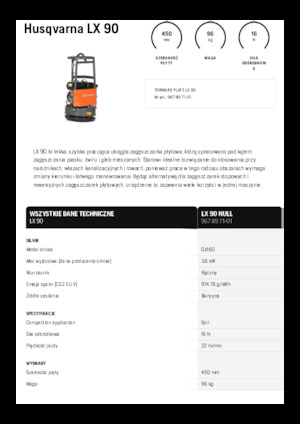 Piastre vibranti monodirezionali Husqvarna LX 90
