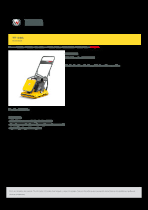 Piastre vibranti monodirezionali Wacker Neuson WP1540A