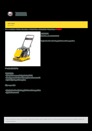 Piastre vibranti monodirezionali Wacker Neuson WP1550A