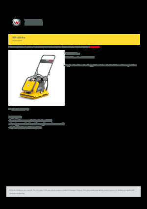 Piastre vibranti monodirezionali Wacker Neuson WP1550Aw