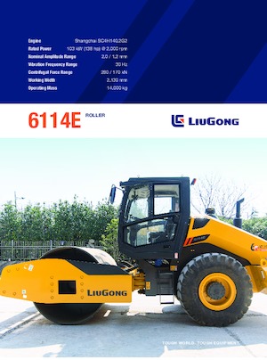 Compattatori stradali vibranti monotamburo Liugong 6114E 