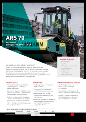 Compattatori stradali vibranti monotamburo Ammann ARS 70 PD
