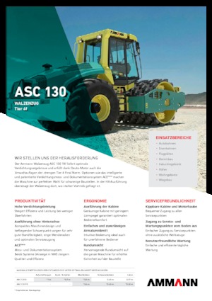 Compattatori stradali vibranti monotamburo Ammann ASC 130 D