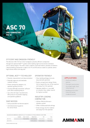 Compattatori stradali vibranti monotamburo Ammann ASC 70 D