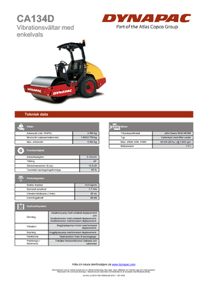 Compattatori stradali vibranti monotamburo Dynapac CA 134 D