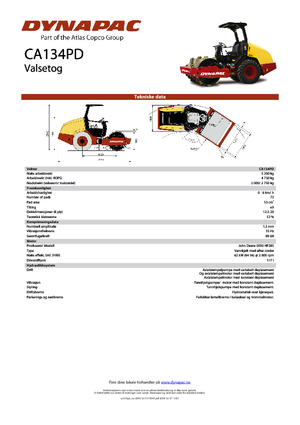 Compattatori stradali vibranti monotamburo Dynapac CA 134 PD