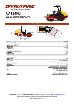 Compattatori stradali vibranti monotamburo Dynapac CA 134 PD