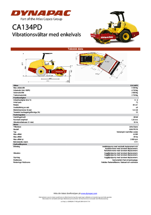 Compattatori stradali vibranti monotamburo Dynapac CA 134 PD