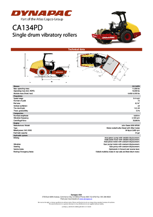 Compattatori stradali vibranti monotamburo Dynapac CA 134 PD