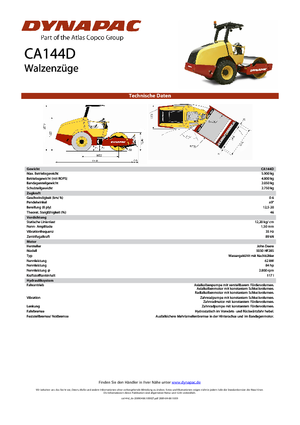 Compattatori stradali vibranti monotamburo Dynapac CA 144 D