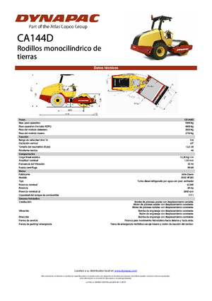 Compattatori stradali vibranti monotamburo Dynapac CA 144 D