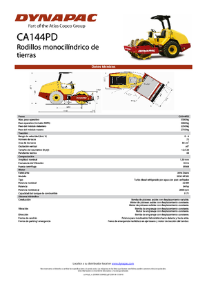 Compattatori stradali vibranti monotamburo Dynapac CA 144 PD