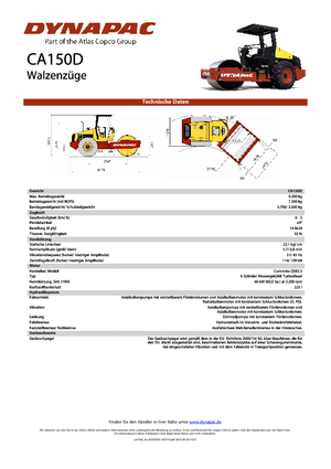 Compattatori stradali vibranti monotamburo Dynapac CA 150 D