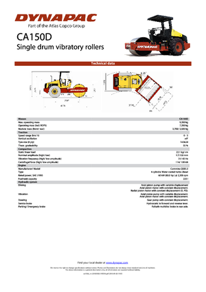 Compattatori stradali vibranti monotamburo Dynapac CA 150 D