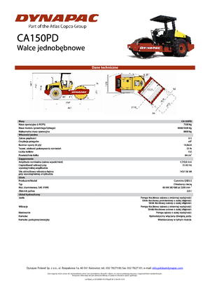 Compattatori stradali vibranti monotamburo Dynapac CA 150 PD