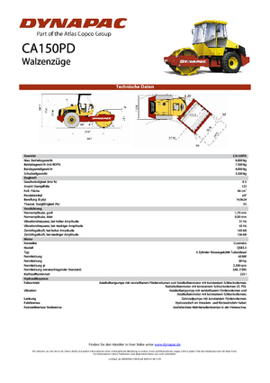 Compattatori stradali vibranti monotamburo Dynapac CA 150 PD
