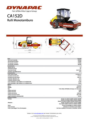 Compattatori stradali vibranti monotamburo Dynapac CA 152 D