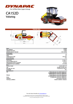 Compattatori stradali vibranti monotamburo Dynapac CA 152 D