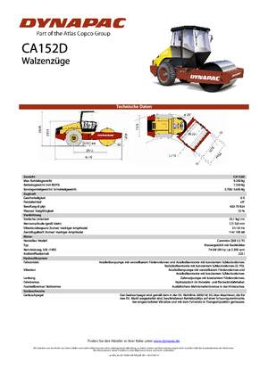 Compattatori stradali vibranti monotamburo Dynapac CA 152 D