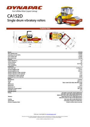 Compattatori stradali vibranti monotamburo Dynapac CA 152 D