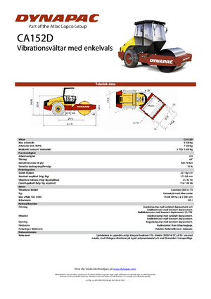 Compattatori stradali vibranti monotamburo Dynapac CA 152 D