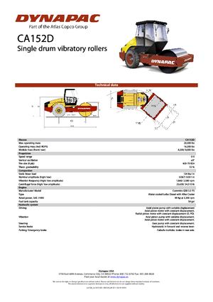 Compattatori stradali vibranti monotamburo Dynapac CA 152 D