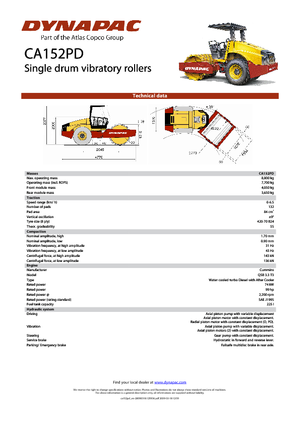 Compattatori stradali vibranti monotamburo Dynapac CA 152 PD
