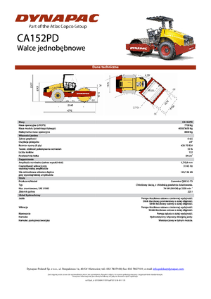 Compattatori stradali vibranti monotamburo Dynapac CA 152 PD