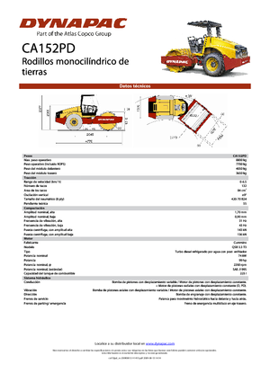 Compattatori stradali vibranti monotamburo Dynapac CA 152 PD