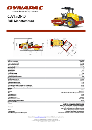 Compattatori stradali vibranti monotamburo Dynapac CA 152 PD