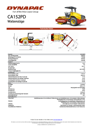 Compattatori stradali vibranti monotamburo Dynapac CA 152 PD