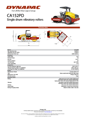 Compattatori stradali vibranti monotamburo Dynapac CA 152 PD
