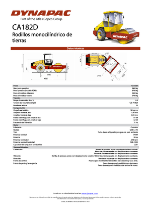 Compattatori stradali vibranti monotamburo Dynapac CA 182 D