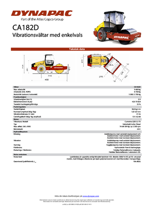 Compattatori stradali vibranti monotamburo Dynapac CA 182 D