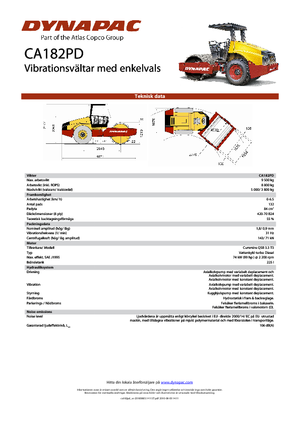 Compattatori stradali vibranti monotamburo Dynapac CA 182 PD