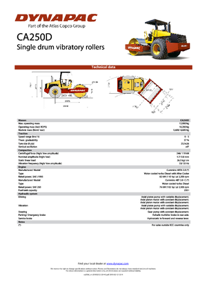 Compattatori stradali vibranti monotamburo Dynapac CA 250 D