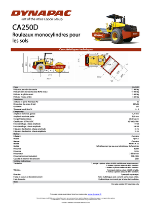 Compattatori stradali vibranti monotamburo Dynapac CA 250 D
