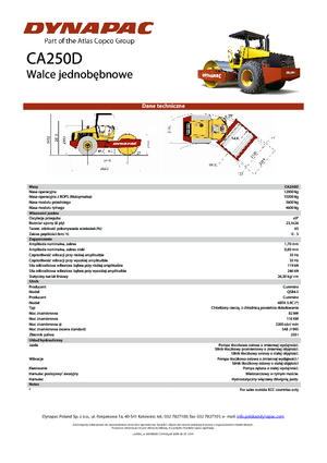 Compattatori stradali vibranti monotamburo Dynapac CA 250 D
