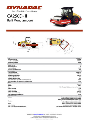 Compattatori stradali vibranti monotamburo Dynapac CA 250 D-II
