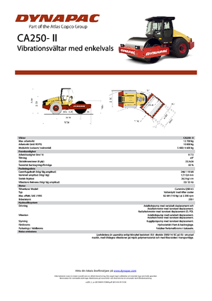 Compattatori stradali vibranti monotamburo Dynapac CA 250-II